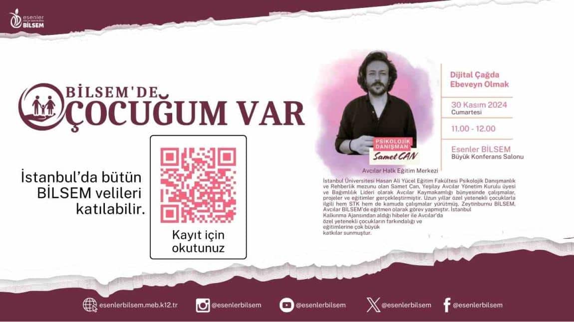 BİLSEM'DE ÇOCUĞUM VAR EĞİTİMLERİMİZ DEVAM EDİYOR